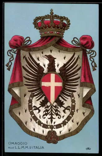 AK Omaggio alle L.L.M.M. d`Italia, Wappen