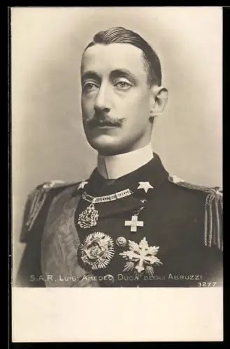 AK Luigi Amedeo Duca degli Abruzzi, Portrait mit Orden