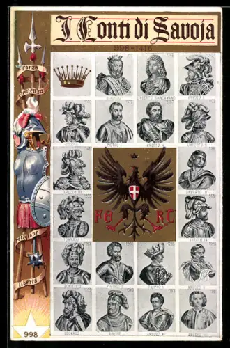 AK Portraits von italienische Heerführern und Königen von 998-1416