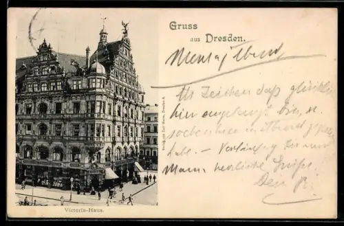 AK Dresden, Strasseneck am Victoria-Haus