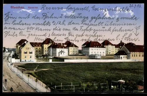 AK Glauchau, Blick auf die Kasernenanlagen
