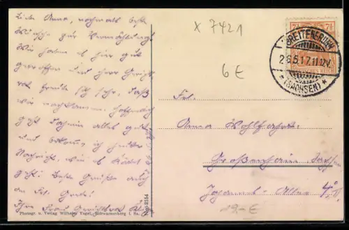 AK Hainichen, Gellert-Denkmal