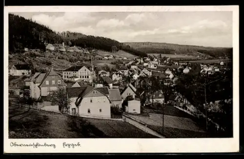 AK Oberneuschönberg /Erzgeb., Ortsansicht vom Berghang aus