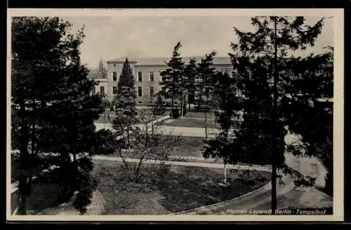 AK Berlin-Tempelhof, Blick zum Heeres-Lazarett