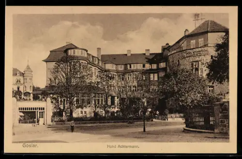 AK Goslar, Blick auf das Hotel Achtermann