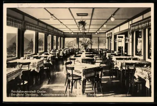 AK Goslar, Berghotel Steinberg, Aussichtsveranda