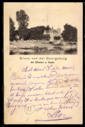 AK Cönnern a. Saale, Blick zur Georgsburg