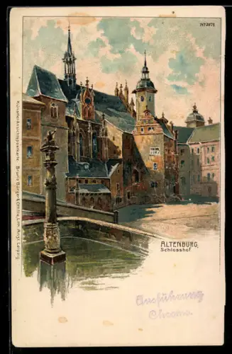 Lithographie Altenburg, Im Schlosshof