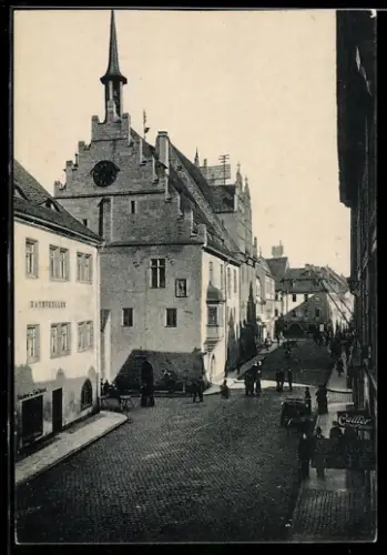 AK Neustadt /Orla, Rathskeller und Cafe in der Carl-Alexanderstr.