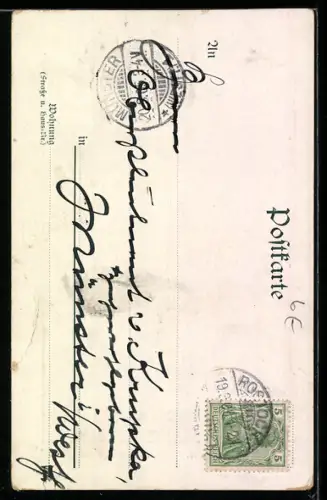 AK Rostock, Marienkirche mit Markt