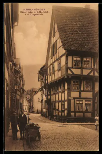 AK Hann.-Münden, Haus Häder aus dem 16. Jahrhundert in der Ziegelstrasse