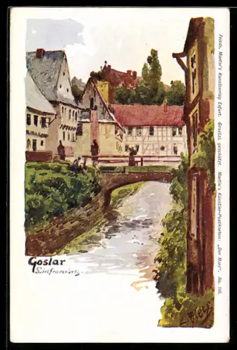 Künstler-AK Goslar, An Liebfrauenberg
