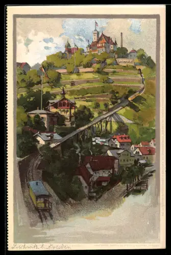 AK Löschwitz /Dresden, Bergbahn zum Luisenhof