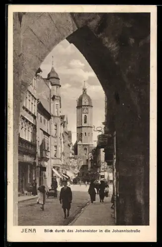 AK Jena, Blick durch das Johannistor in die Johannisstrasse