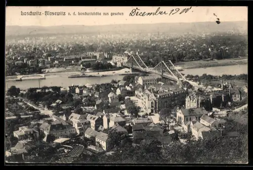 AK Dresden-Blasewitz, Blick von der Loschwitzhöhe, Elbbrücke, Ortspanorama