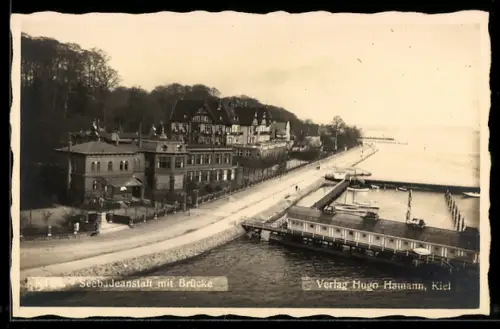 AK Kiel, Seebadeanstalt mit Brücke