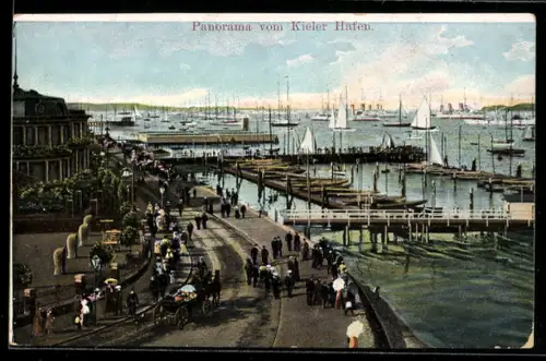 AK Kiel, Panorama vom Kieler Hafen
