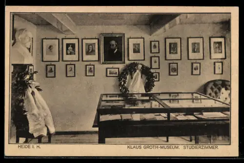 AK Heide i. H., Klaus Groth-Museum, Studierzimmer