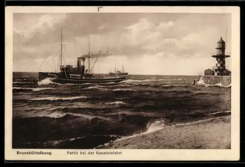 AK Brunsbüttelkoog, Partie bei der Kanaleinfahrt