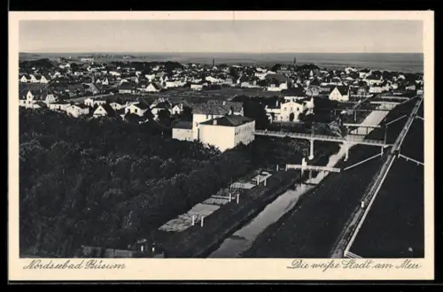 AK Büsum, Stadtansicht, Die weisse Stadt am Meer