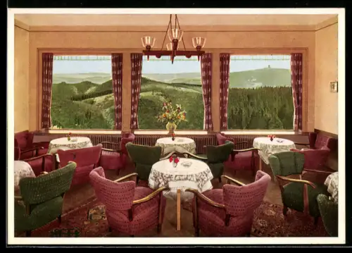 AK Bad Sachsa /Harz, Hotel Berghof Ravensberg, Aussichtssalon, Besitzer Fritz Kühn