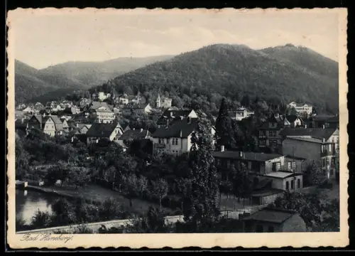 AK Bad Homburg, Stadtansicht, Berge, Fluss
