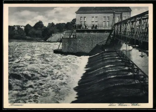 AK Bremen, Ansicht vom Weser-Wehr