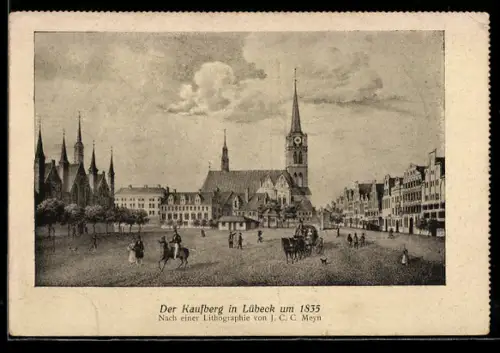 Künstler-AK Lübeck, Kaufberg um 1855
