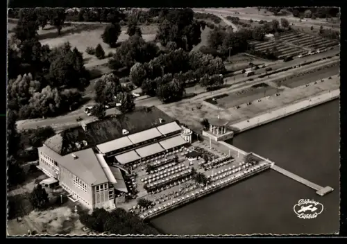 AK Hannover, Maschseegaststätte aus der Vogelschau