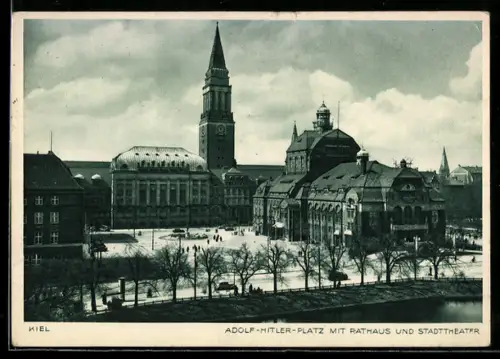 AK Kiel, Platz, Rathaus, Stadttheater