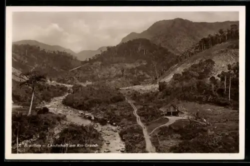AK Brasilien, Landschaft am Rio Grande