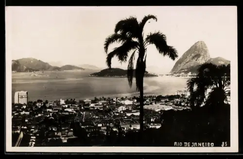 AK Rio de Janeiro, Teilansicht mit Meer u. Zuckerhut