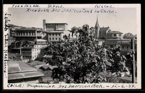 AK Valparaiso, Das Deutsche Eck: Turnverein, Schule u. Kirche