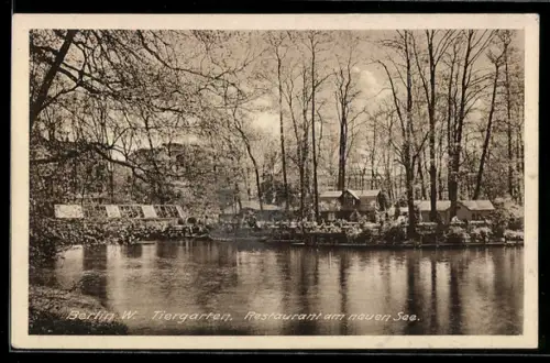 AK Berlin W., Tiergarten, Restaurant am neuen See