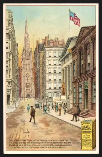 Sammelbild New York, NY, Maizena, National Starch Manufacturing Company, Wall Street