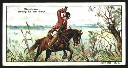 Sammelbild Dahme /Mark, Chemische Fabrik Borsyl, Borsyl-Schweisspuder, Münchhausen, Rettung aus dem Sumpf