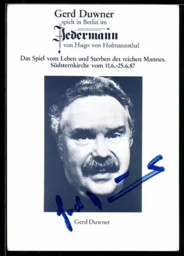 AK Schauspieler Gerd Duwner aus dem Theaterstück Jedermann im Portrait