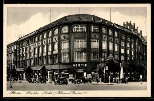 AK Berlin-Kreuzberg, Hertie Warenhaus, Belle-Alliance-Strasse 1-3