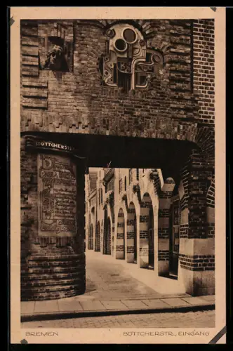 AK Bremen, Böttcherstrasse, Eingang
