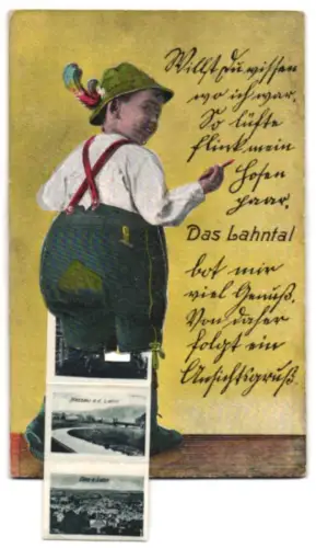 Leporello-AK Nassau a. d. Lahn, Kolonnade am Kurhaus in Bad Ems, Totalansicht von Diez