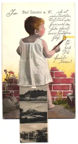 Leporello-AK Bad Sooden a. W., Schloss Hanstein, Am Fischerstad und Schloss Fürstenstein