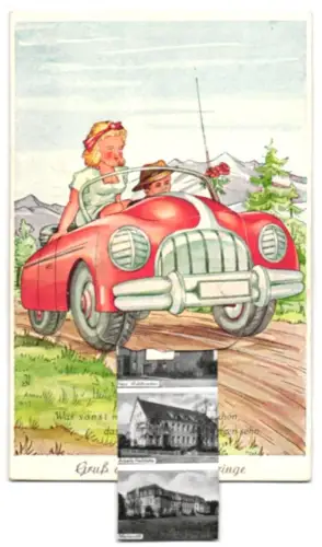 Leporello-AK Bad Lippspringe, Haus Waldfrieden, Arbeits-Heilstätte und Marienstift