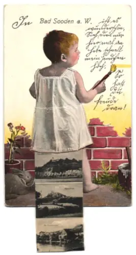 Leporello-AK Bad Sooden a. W., Schloss Hanstein, Fürstenstein und Partie am Fischerstad