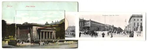 Leporello-AK Berlin, Neue Wache, Unter den Linden, Kgl. Zeughaus, Schlossplatz, Neuer Dom und Siegesallee