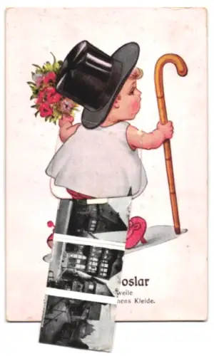 Leporello-AK Goslar, Hemd mit Ansichten von Frankenberger Plan, Achtermann, Kaiserhaus und Kaiser-Worth