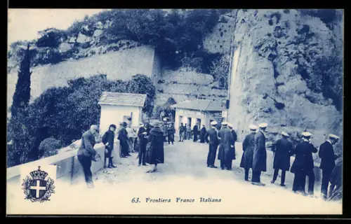 AK Frontiera Franco Italiana, Ital. Wappen, Studentengruppe