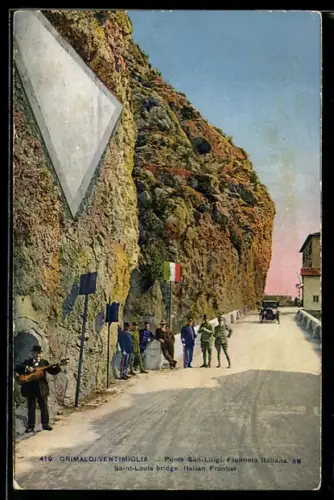 AK Grimaldi-Ventimiglia, Ponte San-Luigi, Frontiera Italiana