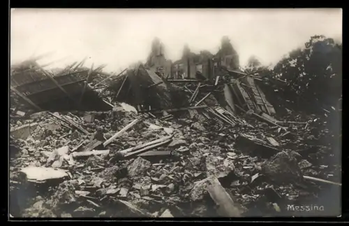 AK Messina, Ruine eines Gebäudes, Trümmer, Erdbeben