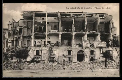 AK Messina, La catastrofe di Messina, Piazza Cavalotti, Erdbeben