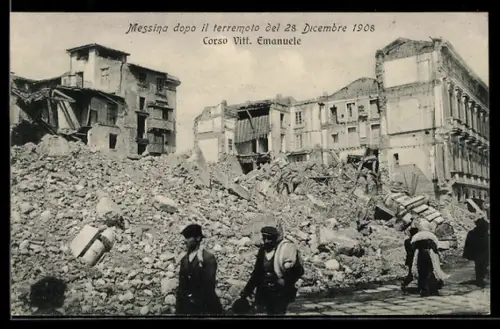 AK Messina, Terremoto 1908, Corso Vitt. Emanuele